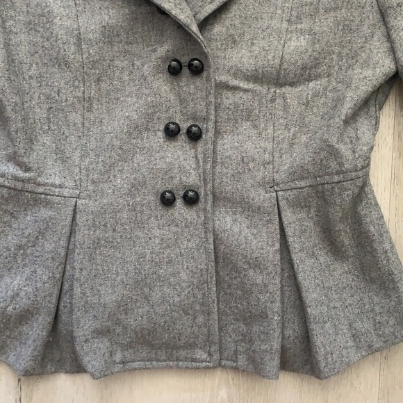 Francesca’s collection jacket blazer pleaded military style Small buttons wool - Picture 2 of 9